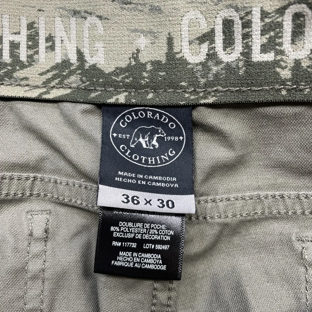 Colorado Clothing Pants Men 36x30 Olive Green Canvas Utility Straight Leg Pocket